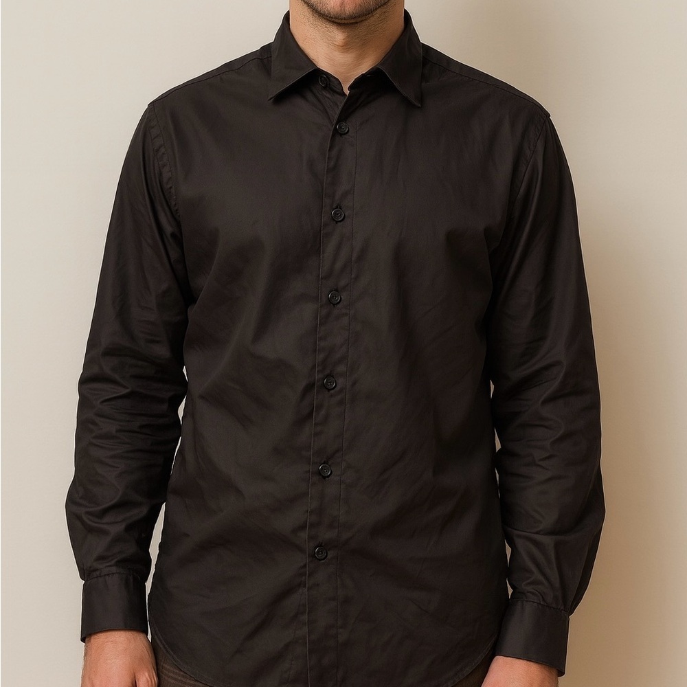 Elegant Black Men's Dress Shirt